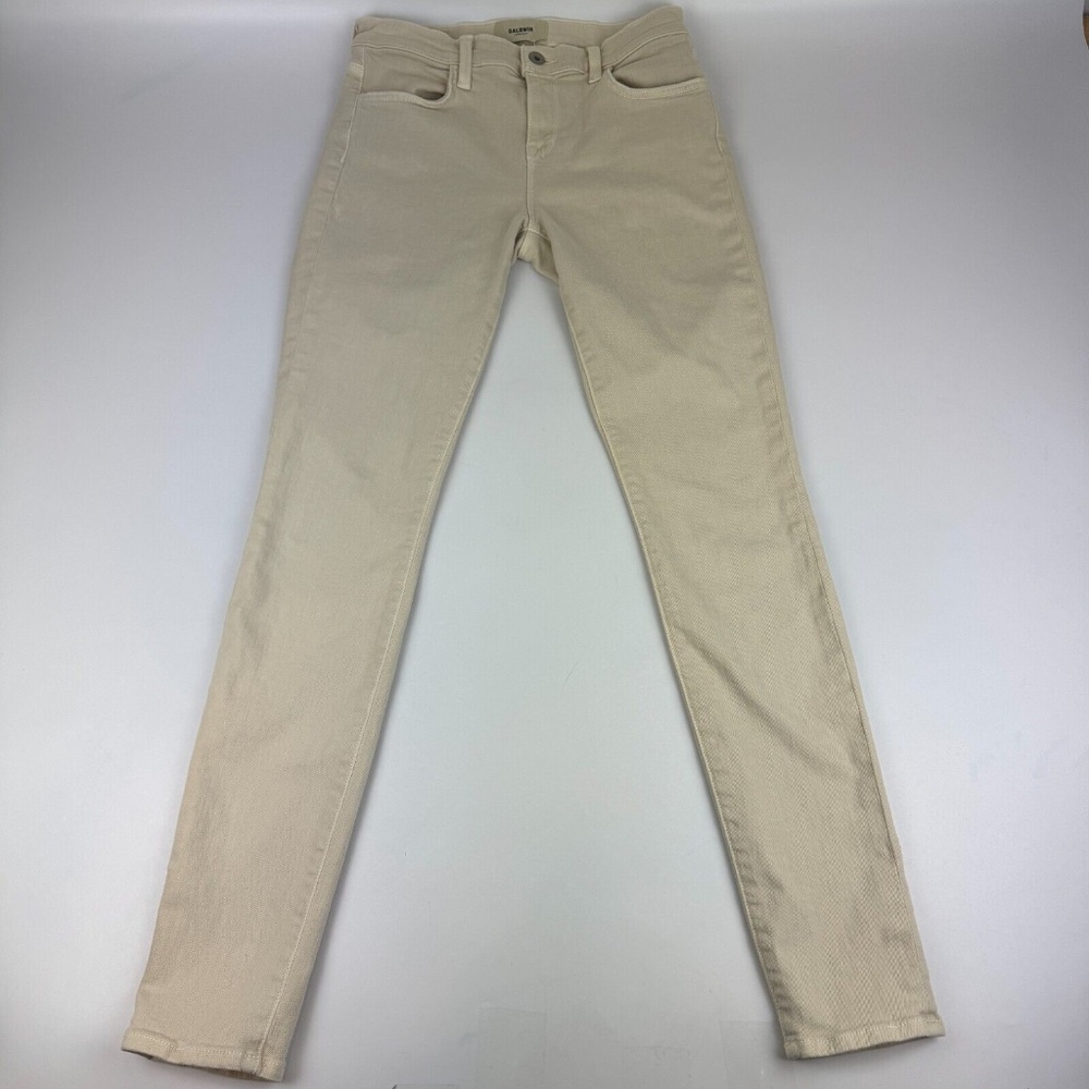Baldwin Jeans Womens Size 28 Sophia Mid Rise Skinny Stretch Beige